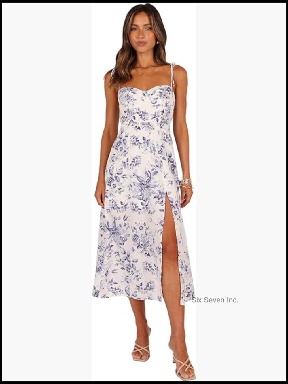Midi Length Sweetheart Neckline Sleeveless Party Dress With Padded Cups